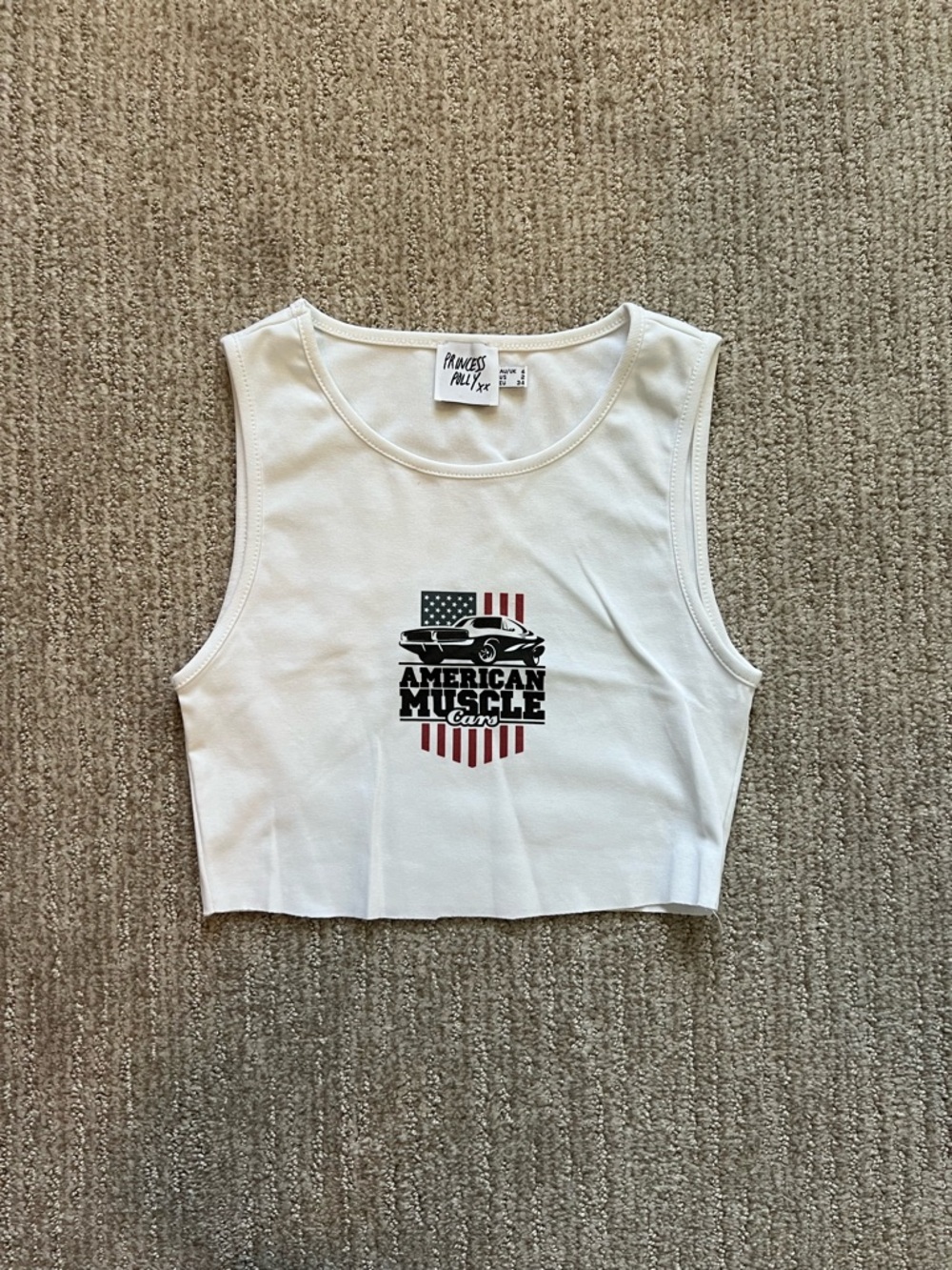 Princess Polly White Graphic Tank Top
